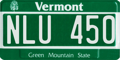 VT license plate NLU450