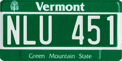 VT license plate NLU451