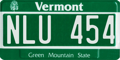 VT license plate NLU454