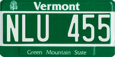 VT license plate NLU455
