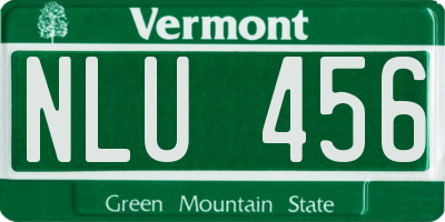 VT license plate NLU456