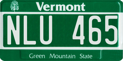 VT license plate NLU465