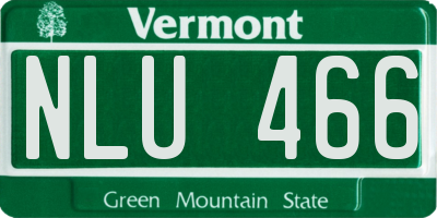 VT license plate NLU466