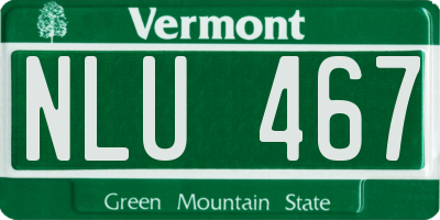 VT license plate NLU467