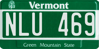 VT license plate NLU469