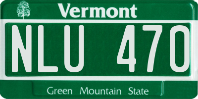 VT license plate NLU470