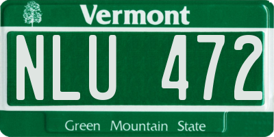VT license plate NLU472