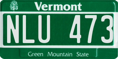 VT license plate NLU473