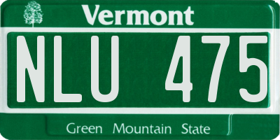 VT license plate NLU475