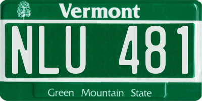 VT license plate NLU481