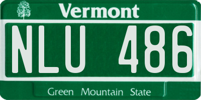 VT license plate NLU486