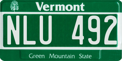 VT license plate NLU492