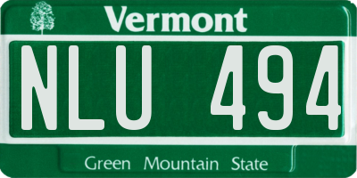 VT license plate NLU494