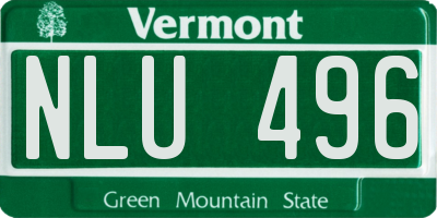VT license plate NLU496