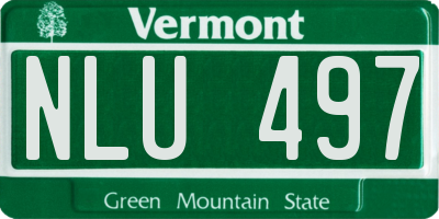 VT license plate NLU497