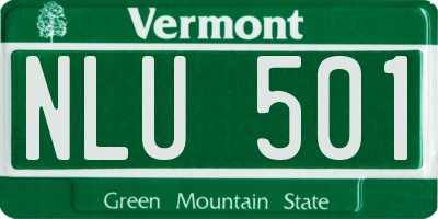 VT license plate NLU501