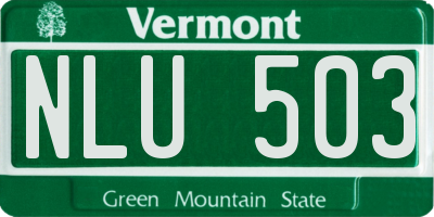 VT license plate NLU503