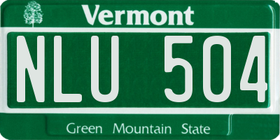 VT license plate NLU504