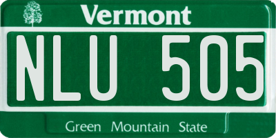 VT license plate NLU505