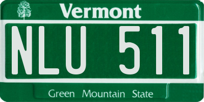 VT license plate NLU511