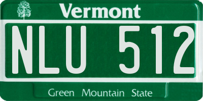VT license plate NLU512
