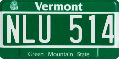 VT license plate NLU514