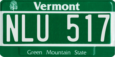 VT license plate NLU517