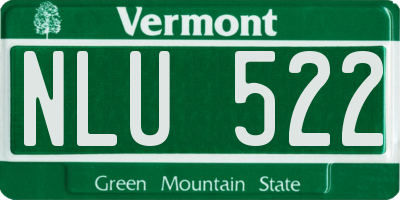 VT license plate NLU522