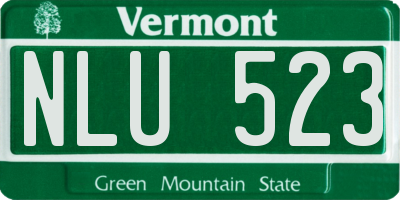 VT license plate NLU523