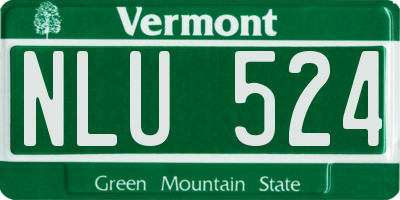 VT license plate NLU524