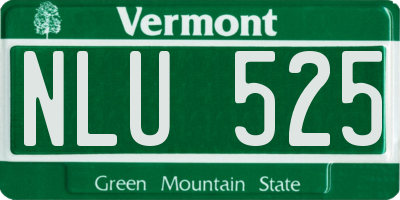 VT license plate NLU525
