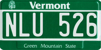 VT license plate NLU526