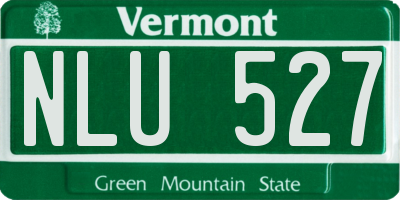 VT license plate NLU527