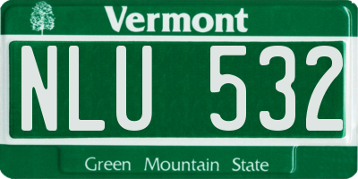 VT license plate NLU532