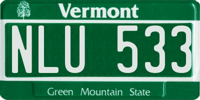 VT license plate NLU533