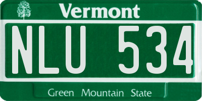 VT license plate NLU534