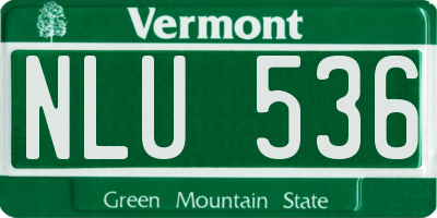 VT license plate NLU536
