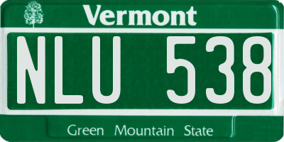 VT license plate NLU538