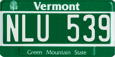 VT license plate NLU539