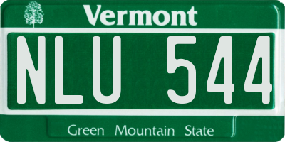 VT license plate NLU544
