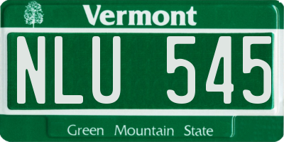 VT license plate NLU545