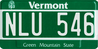 VT license plate NLU546