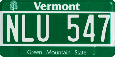 VT license plate NLU547