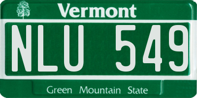 VT license plate NLU549