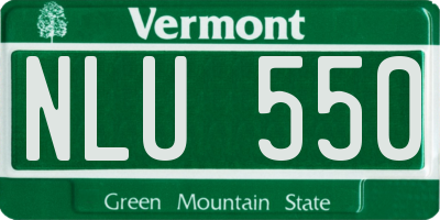 VT license plate NLU550