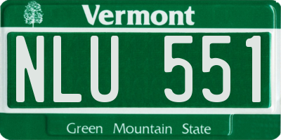 VT license plate NLU551