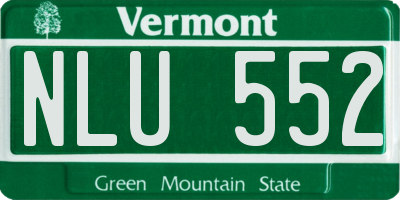VT license plate NLU552
