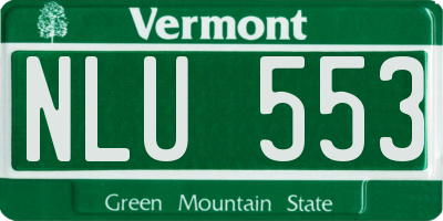 VT license plate NLU553