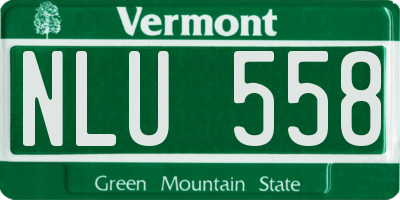 VT license plate NLU558