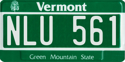 VT license plate NLU561